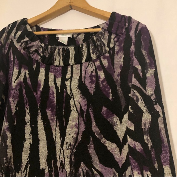 Laura Ashley Petite Animal Print Boat Neck Top - Picture 2 of 8